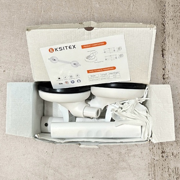 New in Box Shower Handle Grab Bar for Bathtubs and Showers 16" or 18" White - Picture 7 of 7